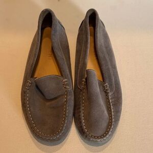 Men's Suede Slip-On Loafers in Charcoal Gray